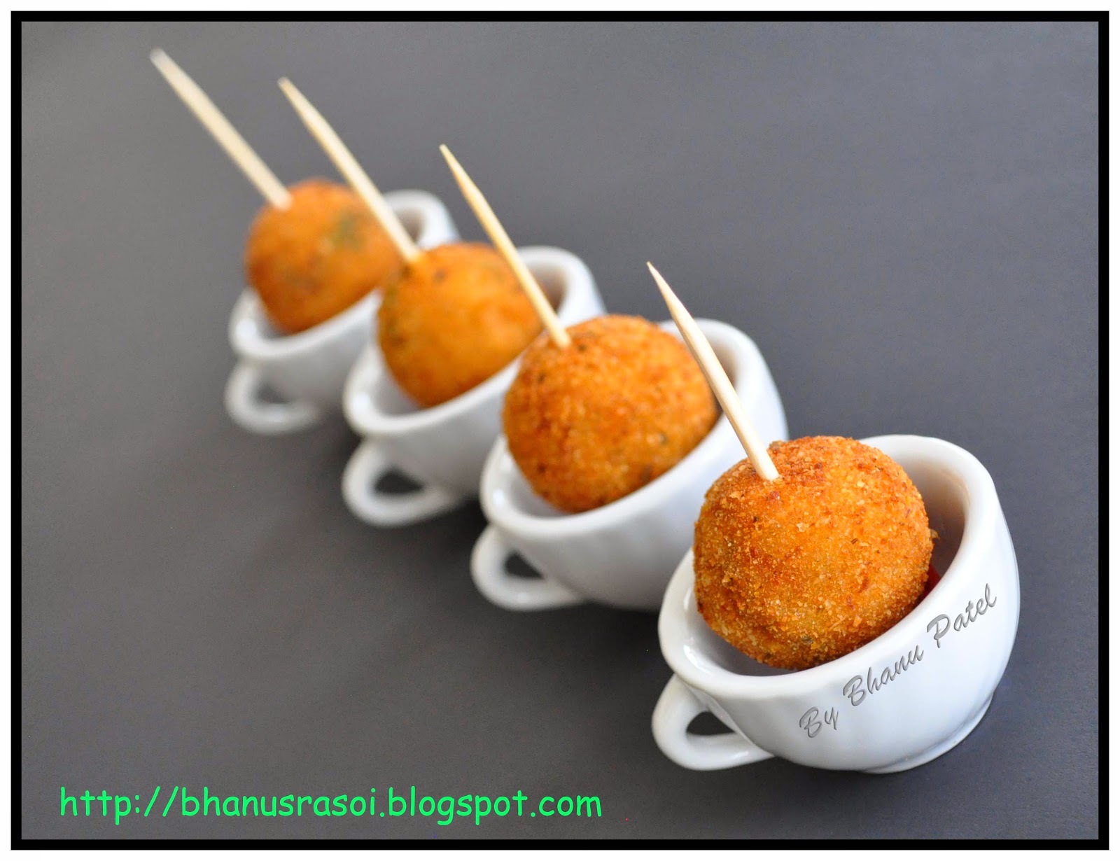 Bhanu's RasoiA Little Spice of Heaven BITE SIZE POTATO CROQUETTE BALLS