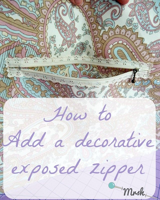 Mrs H the blog How to add a decorative exposed zipper pocket