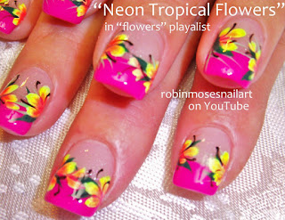 Neon Bright Spring Flower Nail Art!, Neon Rainbow Nails! Flower Nails,