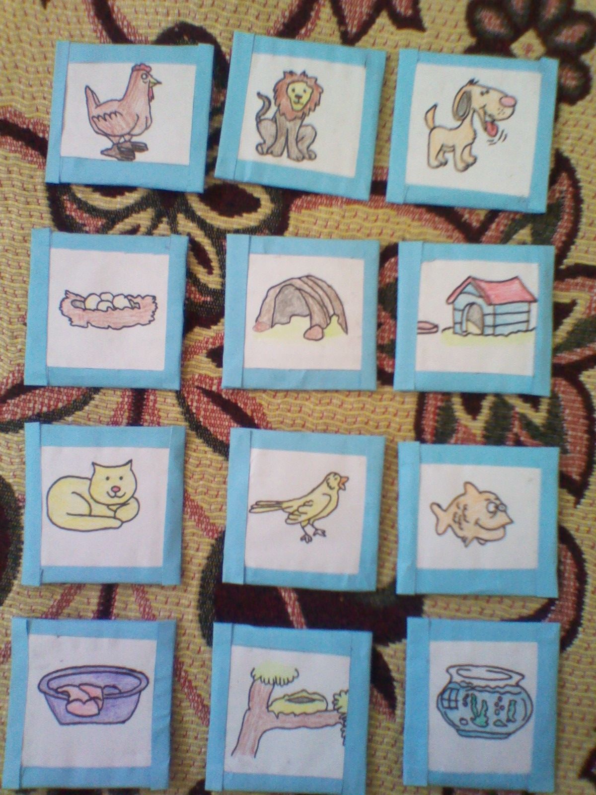 Cocuklar Ve Anneler Hayvanlar Ve Evleri Eslestirme Kartlari