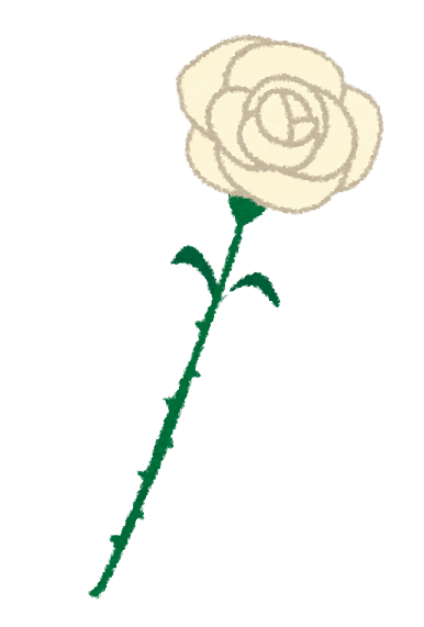 無料イラスト かわいいフリー素材集 父の日のイラスト 白いバラ1輪