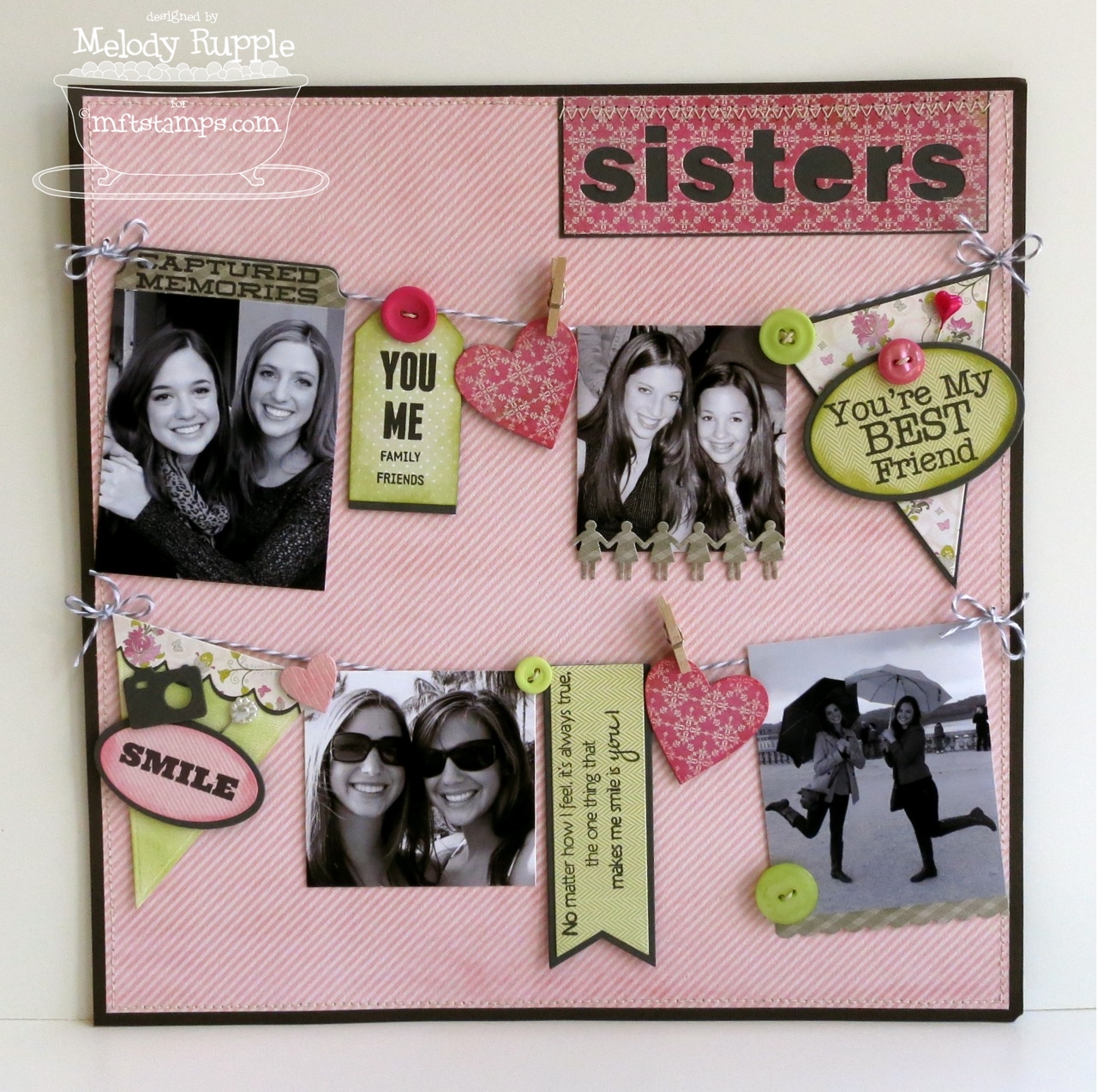 A Paper Melody MFT'S February Scrap Challenge Sisters