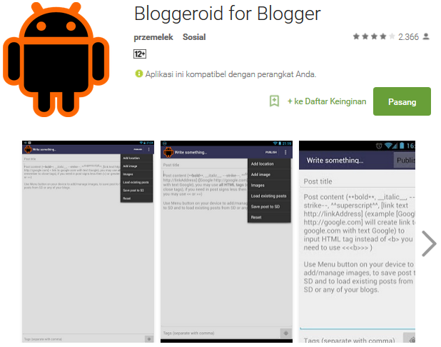 Membuat Aplikasi Android Di Hp | 3 aplikasi blogger android terbaik untuk membuat postingan Membuat Aplikasi Android Di Hp | 3 aplikasi blogger android terbaik untuk membuat postingan