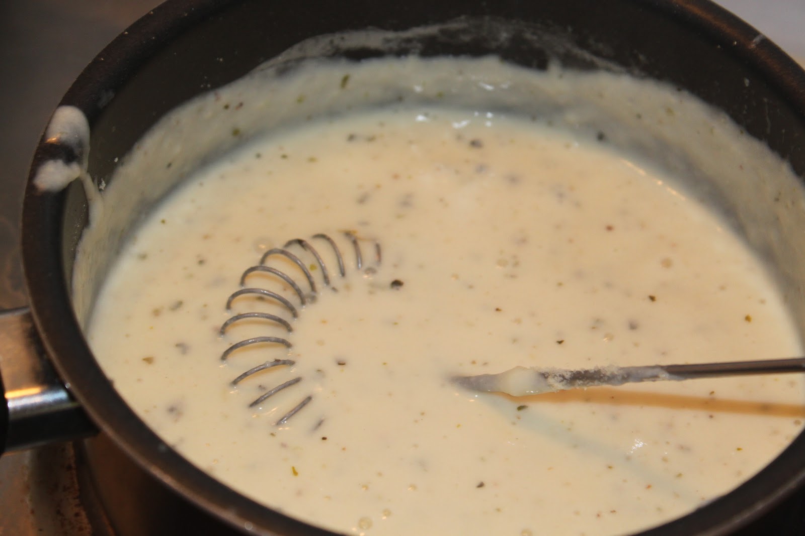 Tales of a Garlic and Onion Lover Shrimp Pasta with LowFat Alfredo Sauce