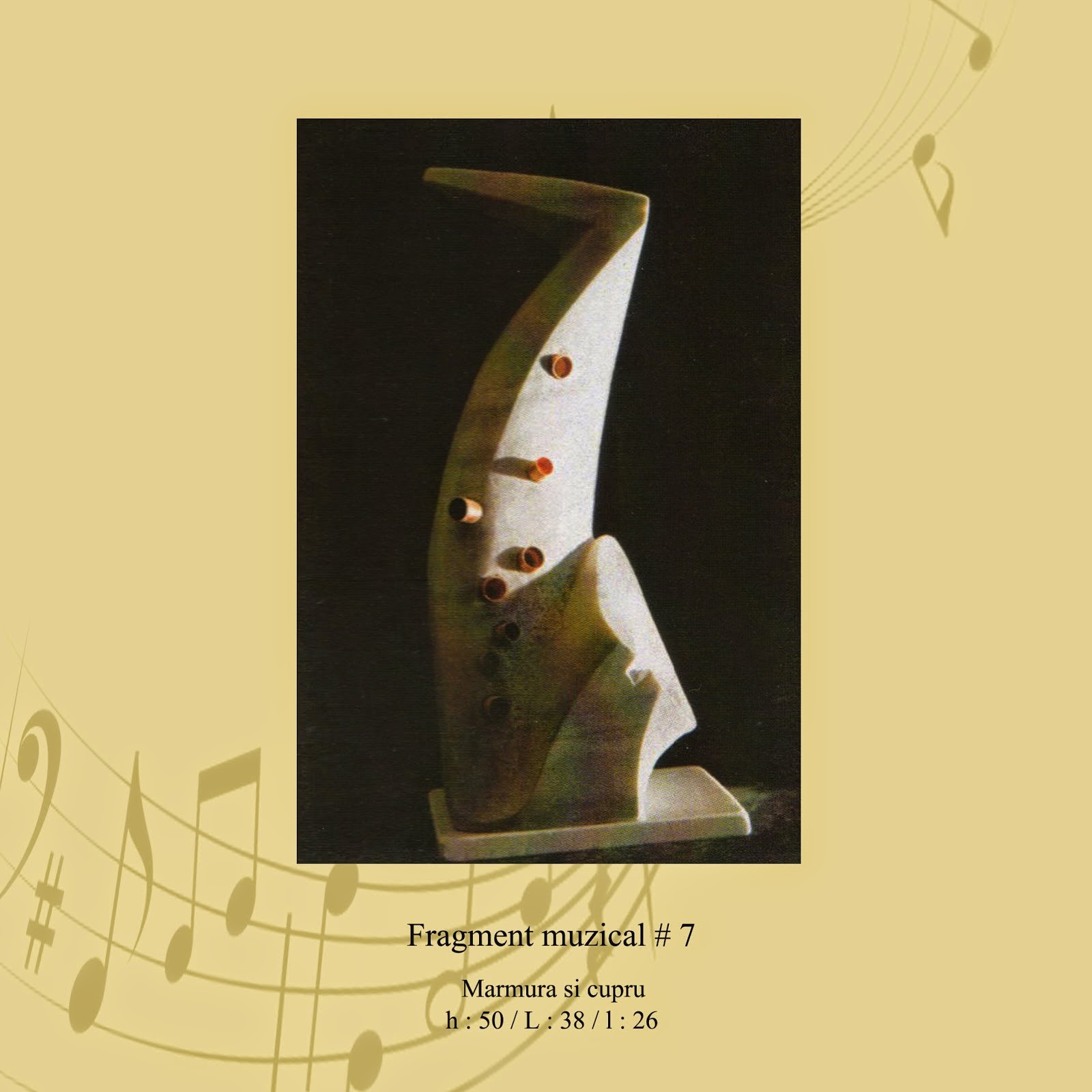 "Rragment muzical # 7"-marmura si cupru.50/38/26cm.2007.
