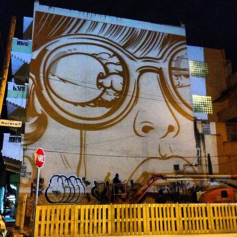 D*Face New Mural In Progress, Santurce, Puerto Rico StreetArtNews