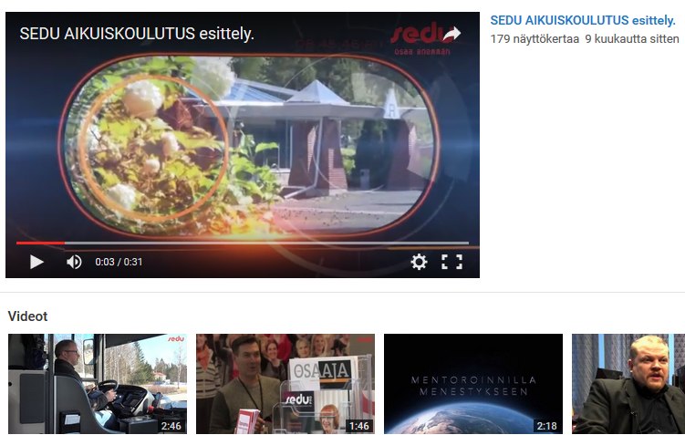 Sedu Aikuiskoulutus Youtube