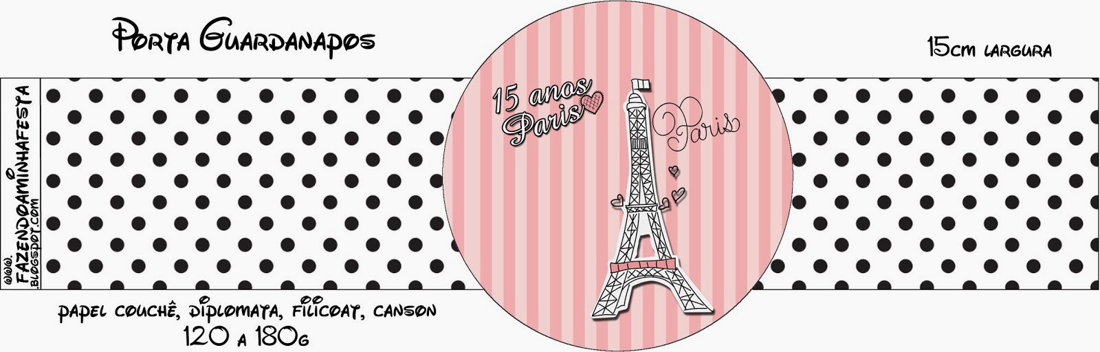 15 Años París: Tarjetería e Imprimibles Gratis para Candy Bar. Para servilleteros.