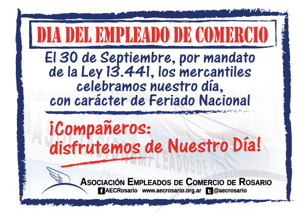 Empleado de Comercio? Cuando es tu día?