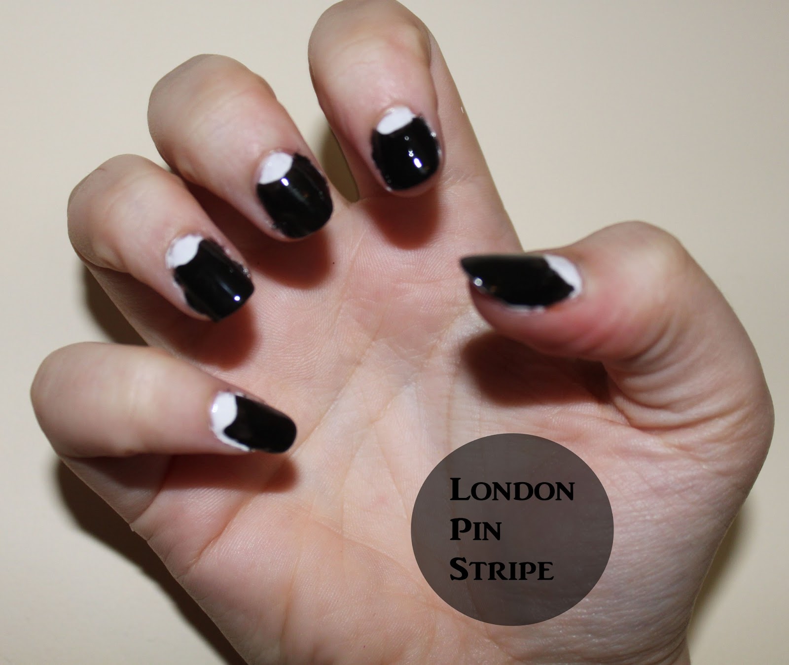 White Semicircle On Nails Best Nail Designs 2018 Polka Dot Half Moons London Pin Stripe