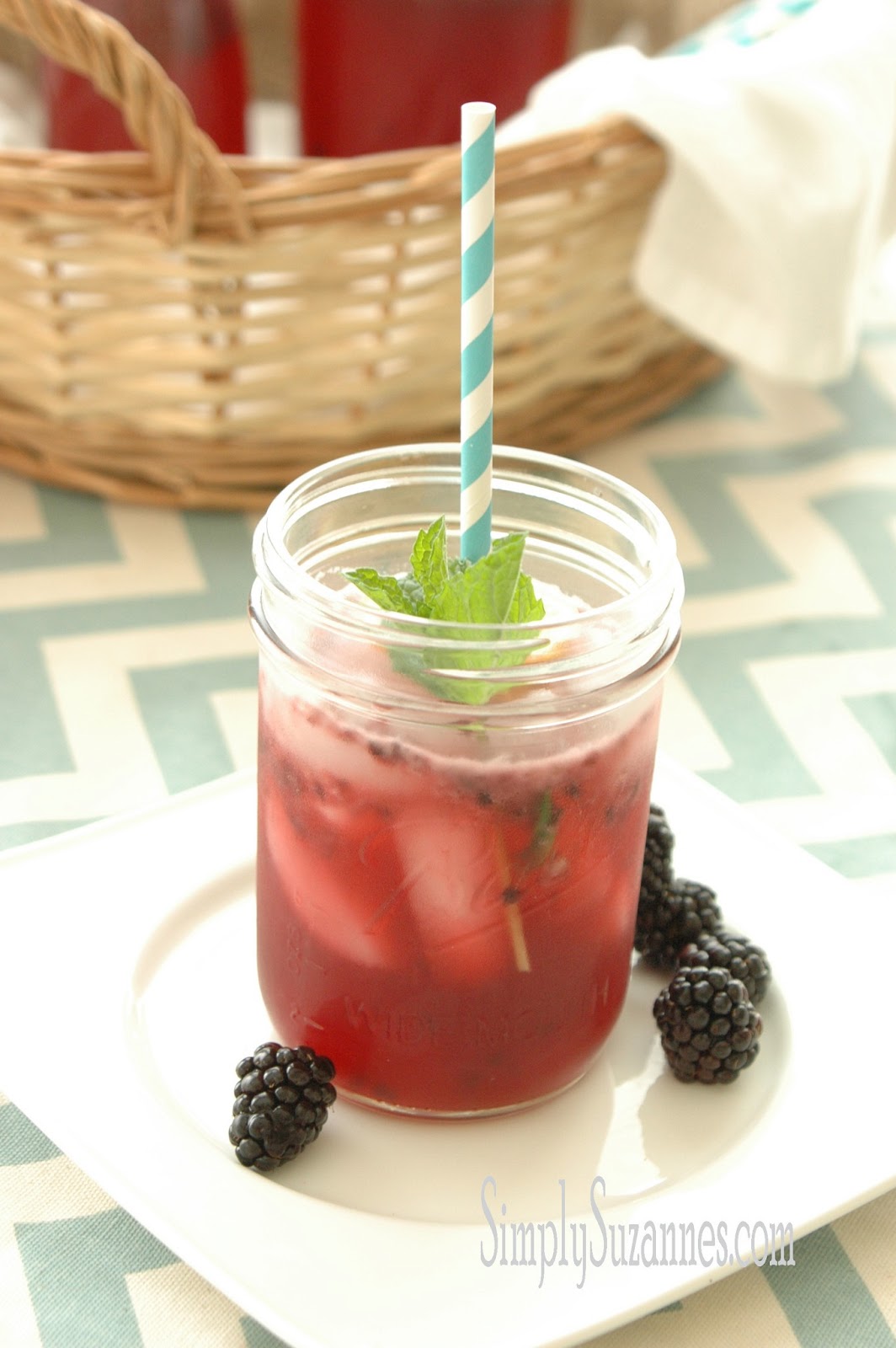 Simply Suzanne's AT HOME the best ever blackberry mint lemonade