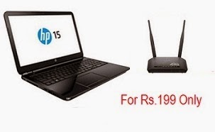 Buy HP Notebook (4th Gen Ci5/ 4GB/ 1TB/ Free DOS) for Rs.34590 and Get Dlink Wireless Cloud 300 Mbps router for Rs.199 Only