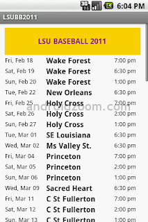 baseball schedule 2011