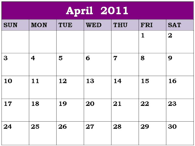 Free April 2011 Calendar free april 2011 calendar template. Free April 2011 Calendar