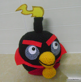 crochet black angry bird