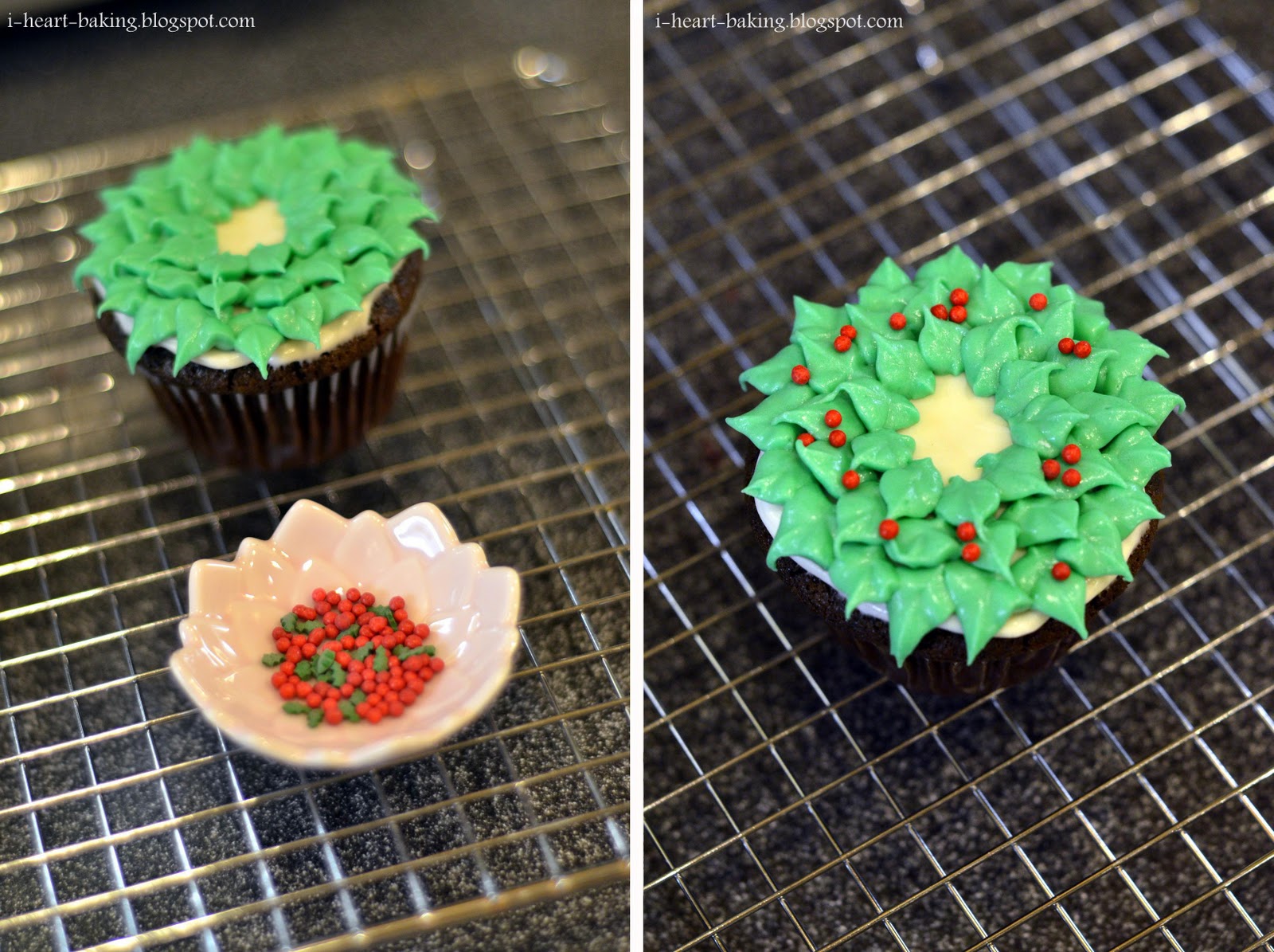 i heart baking! christmas wreath cupcakes chocolate cupcakes with