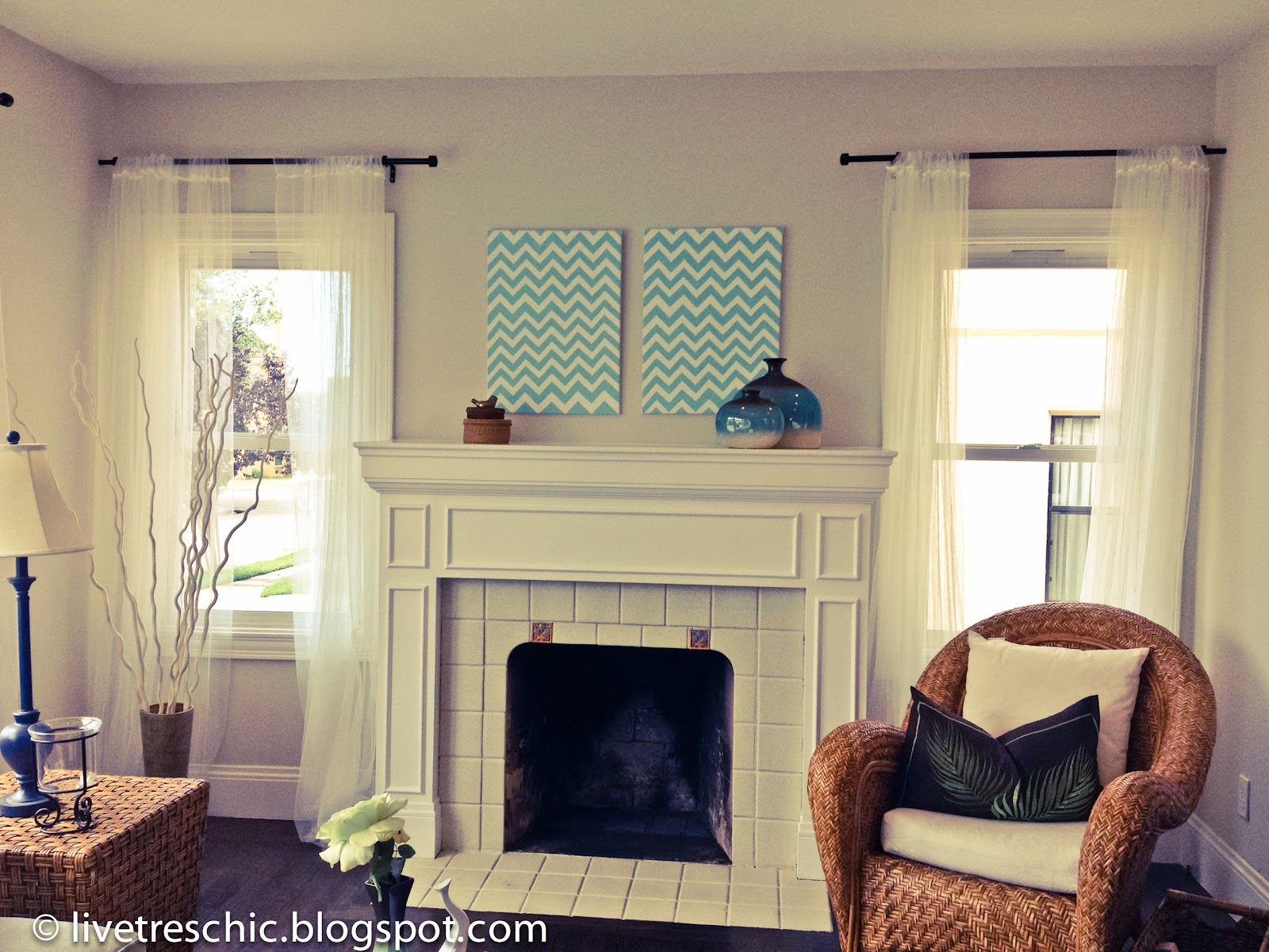 Live Tres Chic Diy Hand Painted Chevron Canvas Art