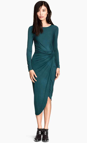Vestido drapeado H&M otoño invierno 2015 2016 vestido drapeado H&M otoño invierno 2015 2016