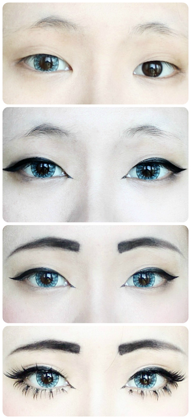 Korean Big Eye Circle Lenses: Korean Skin Care & Makeup - More in  www.uniqso.com: Anime Makeup Tutorial using Dolly Eye Crayon Blue Lenses
