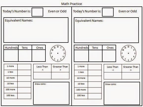Classroom Freebies: Daily Math Pages