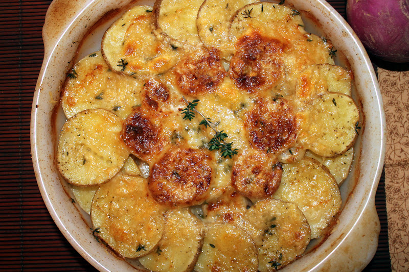 Savory Moments Turnip and Yukon gold potato gratin