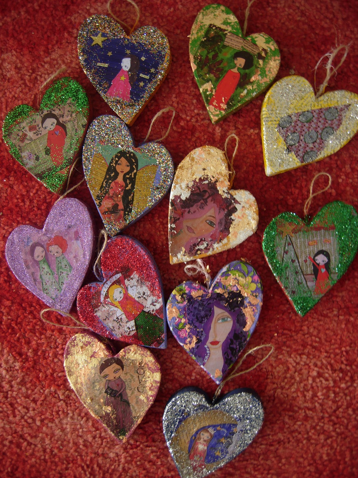 A PINK DREAMER: Christmas art hanging ornaments!- Χριστουγεννιάτικα