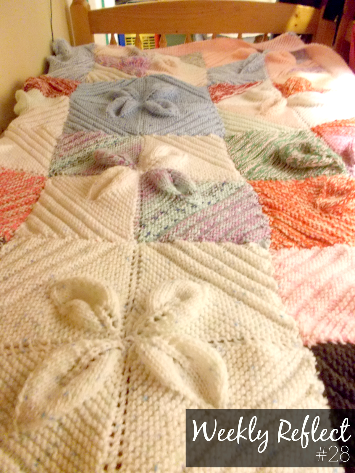 weekly reflect knitted patchwork throw