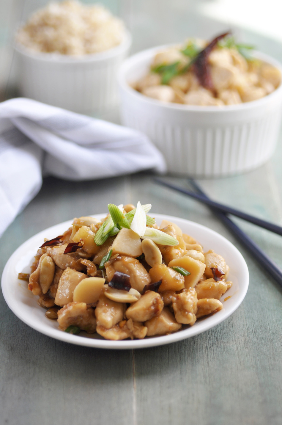 Anja's Food 4 Thought Kung Pao Chicken with Water Chestnuts and Peanuts