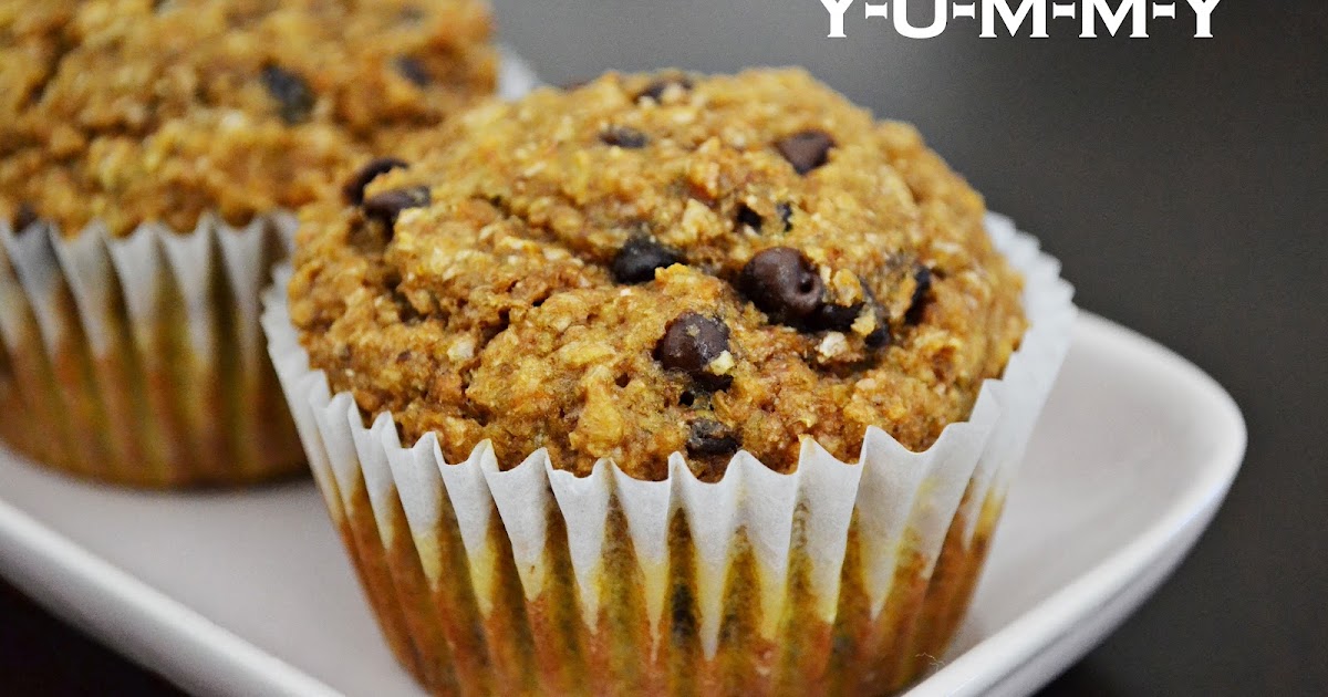 YUMMY Chocolate Chip Pumpkin Bran Muffins
