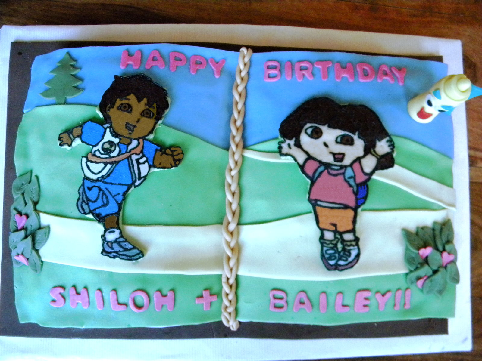 Dora The Explorer And Diego Storybook Cake