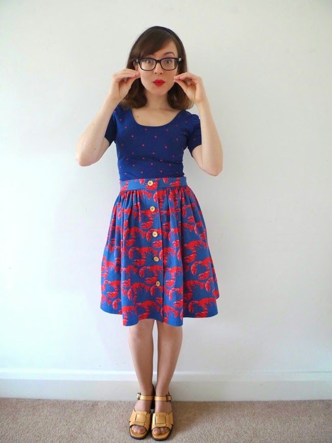 Tilly and the Buttons Lobster Skirt for Sew Dolly Clackett