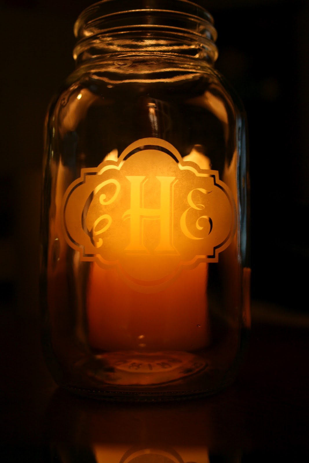 My Words of Love Etched glass monogram mason jar tutorial!