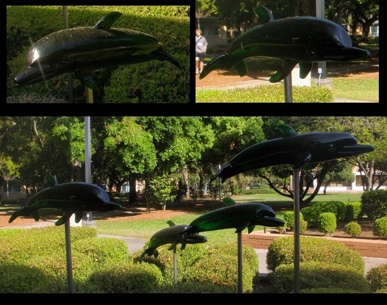 River of Dolphins, a permanent installation outside Gooding Auditorium at Jacksonville University