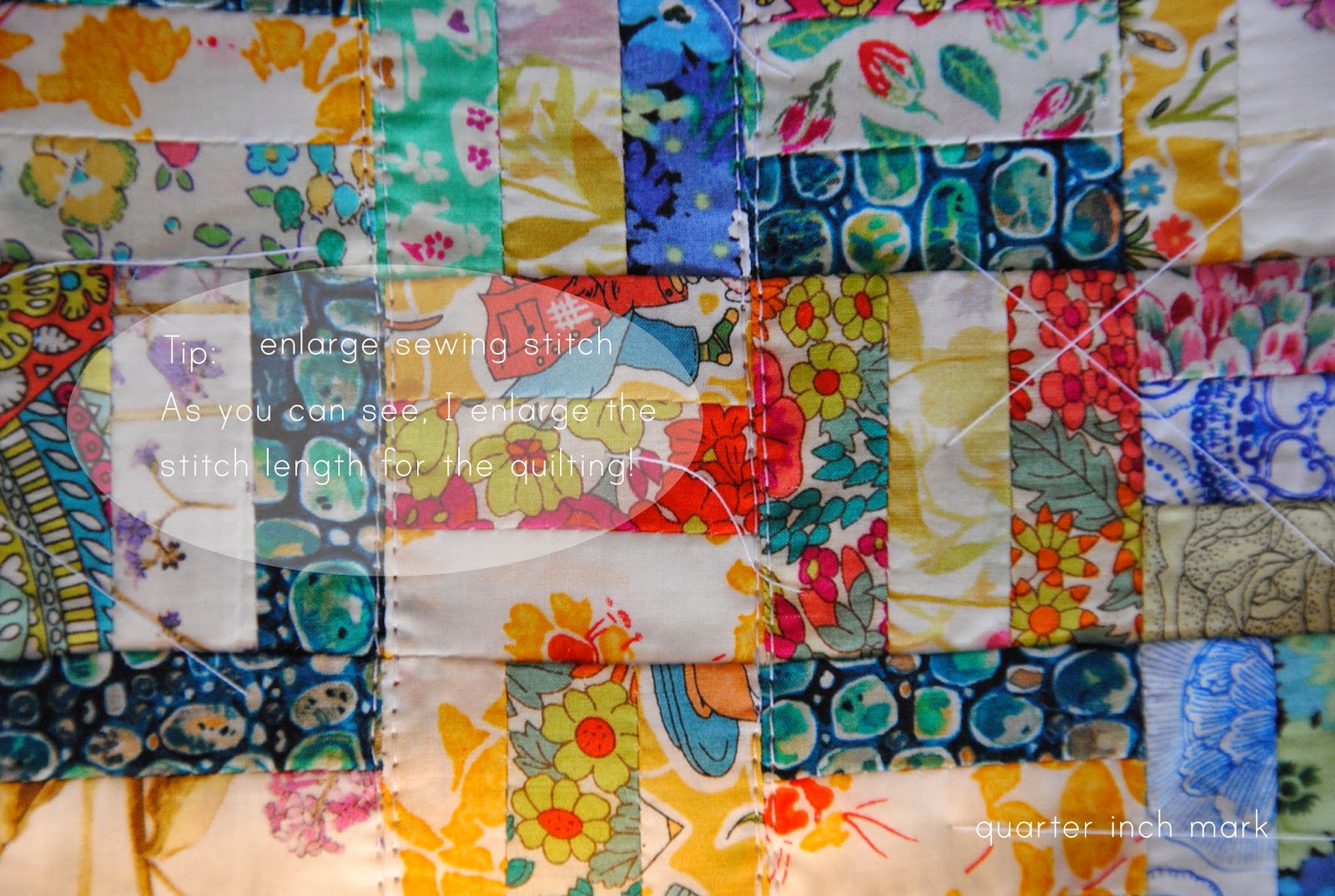 1/4" mark Tutorial Hana Patchwork Book/Planner Cover