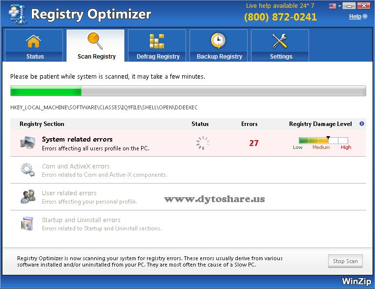 Winzip registry optimizer key code