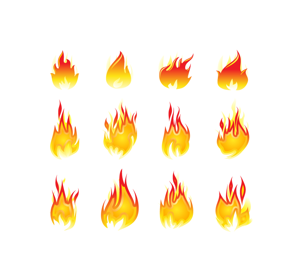 Ai Eps イラストレーター 燃え上がる炎のアイコン Icon Fire Design Elements イラスト素材