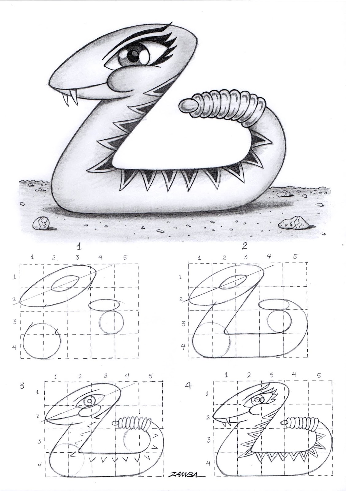 COMO DESENHAR UMA COBRA PASSO A PASSO FÁCIL(CLIQUE NA IMAGEM)