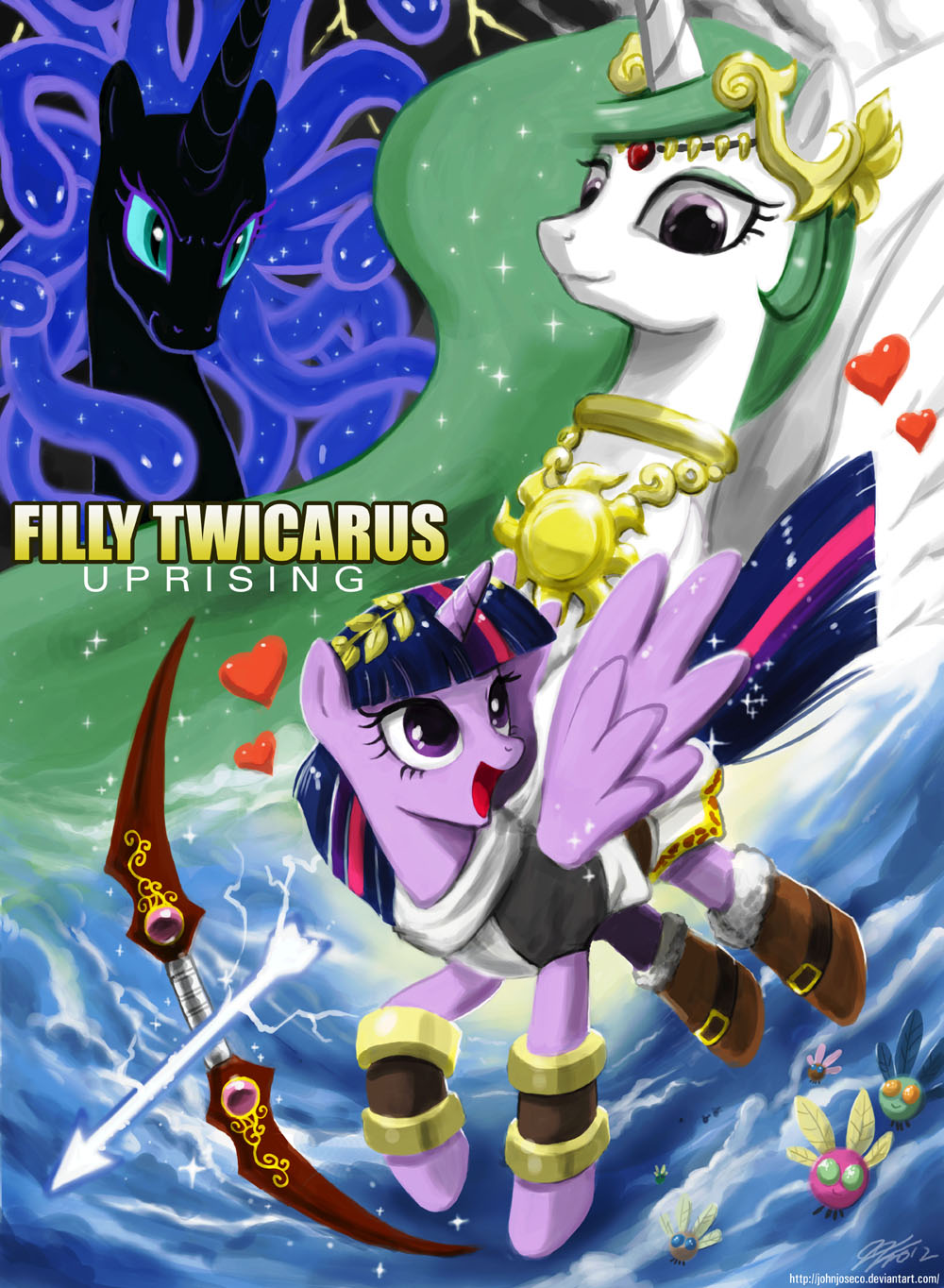 Funny pictures, videos and other media thread! - Page 21 157766+-+artist+john_joseco+celestia+Kid_Icarus+Nightmare_Moon+parasprite+twilight_sparkle