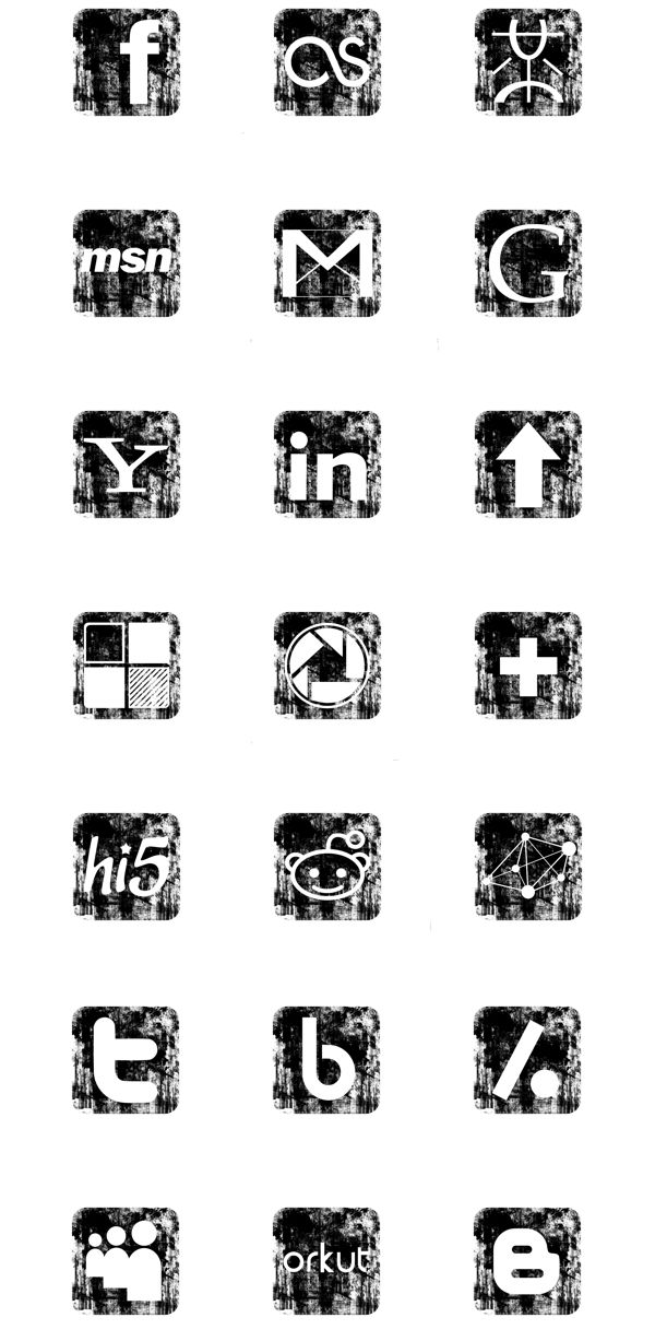 Social Icons Grunge