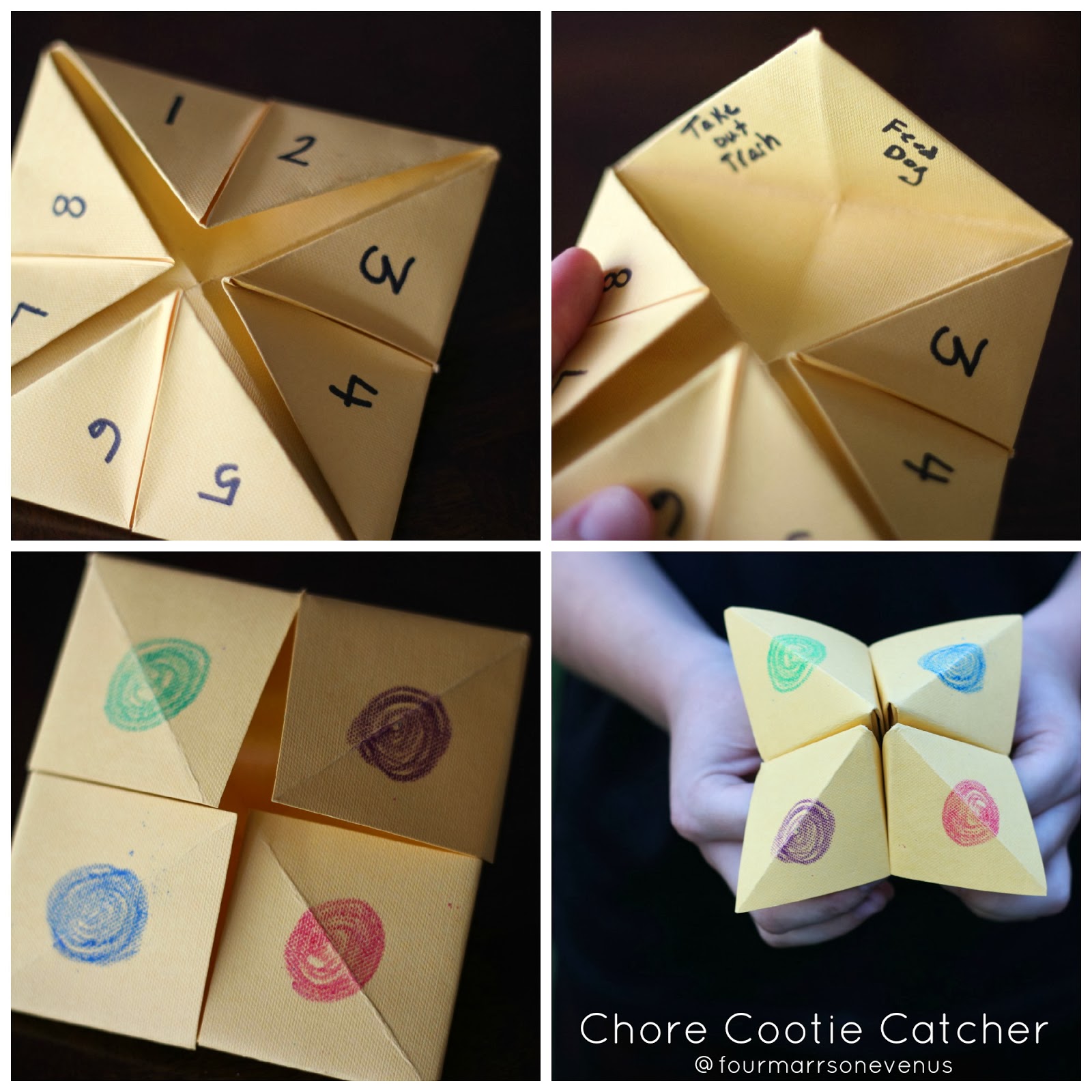 How to make a chore cootie catcher