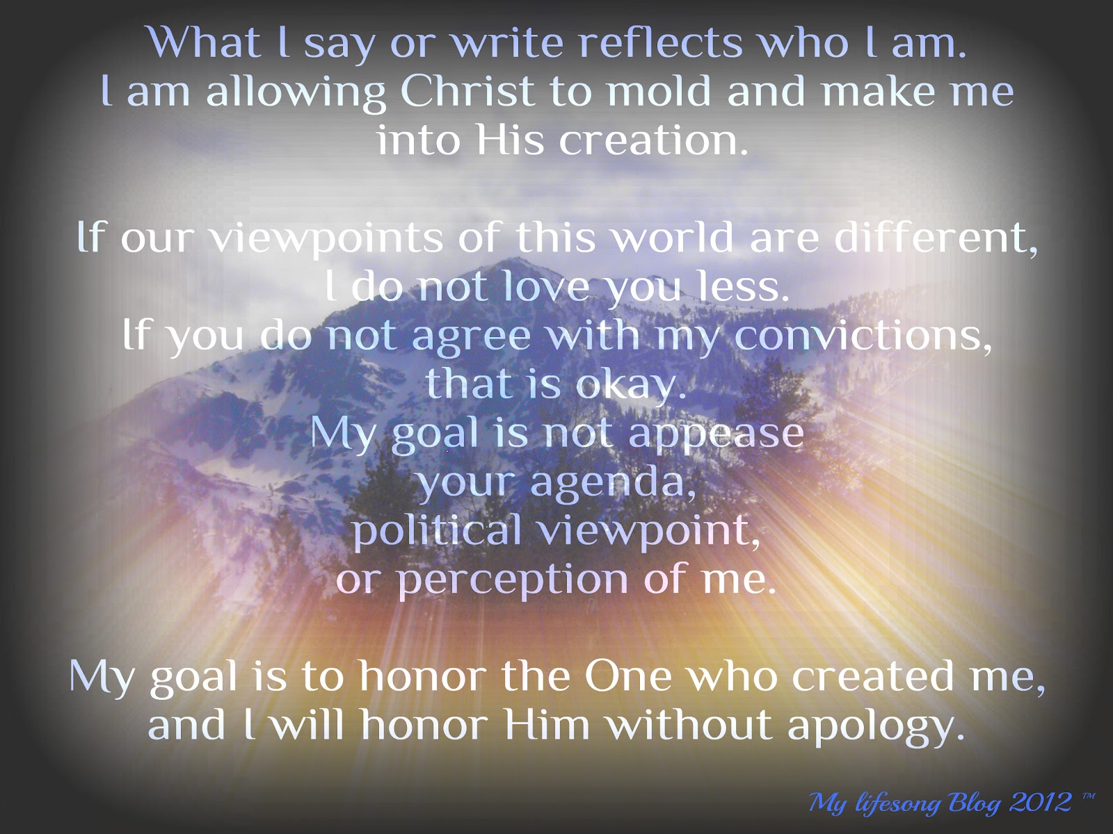 My Lifesong I Will Not Apologize