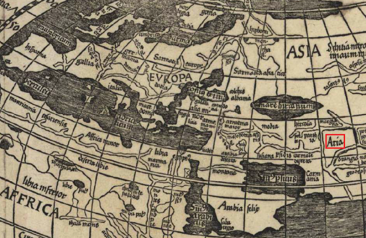 Aria on Waldseemuler's map o 1507
