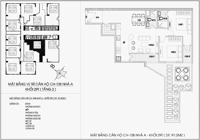 Mặt bằng căn hộ tòa A - 29 tầng, chung cư Imperia Garden Mặt bằng căn hộ tòa A - 29 tầng, chung cư Imperia Garden