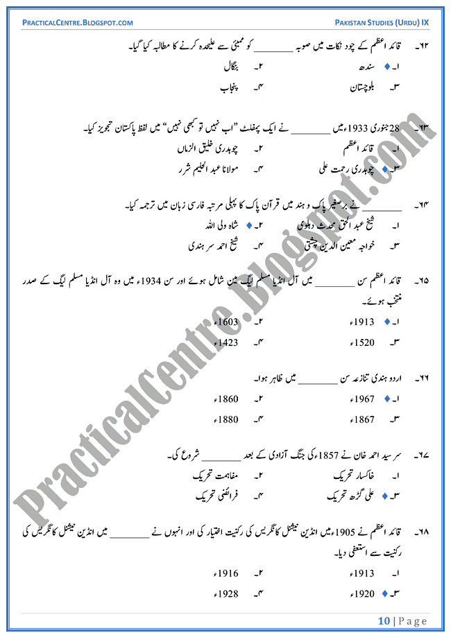 making-of-pakistan-mcqs-pakistan-studies-urdu-9th