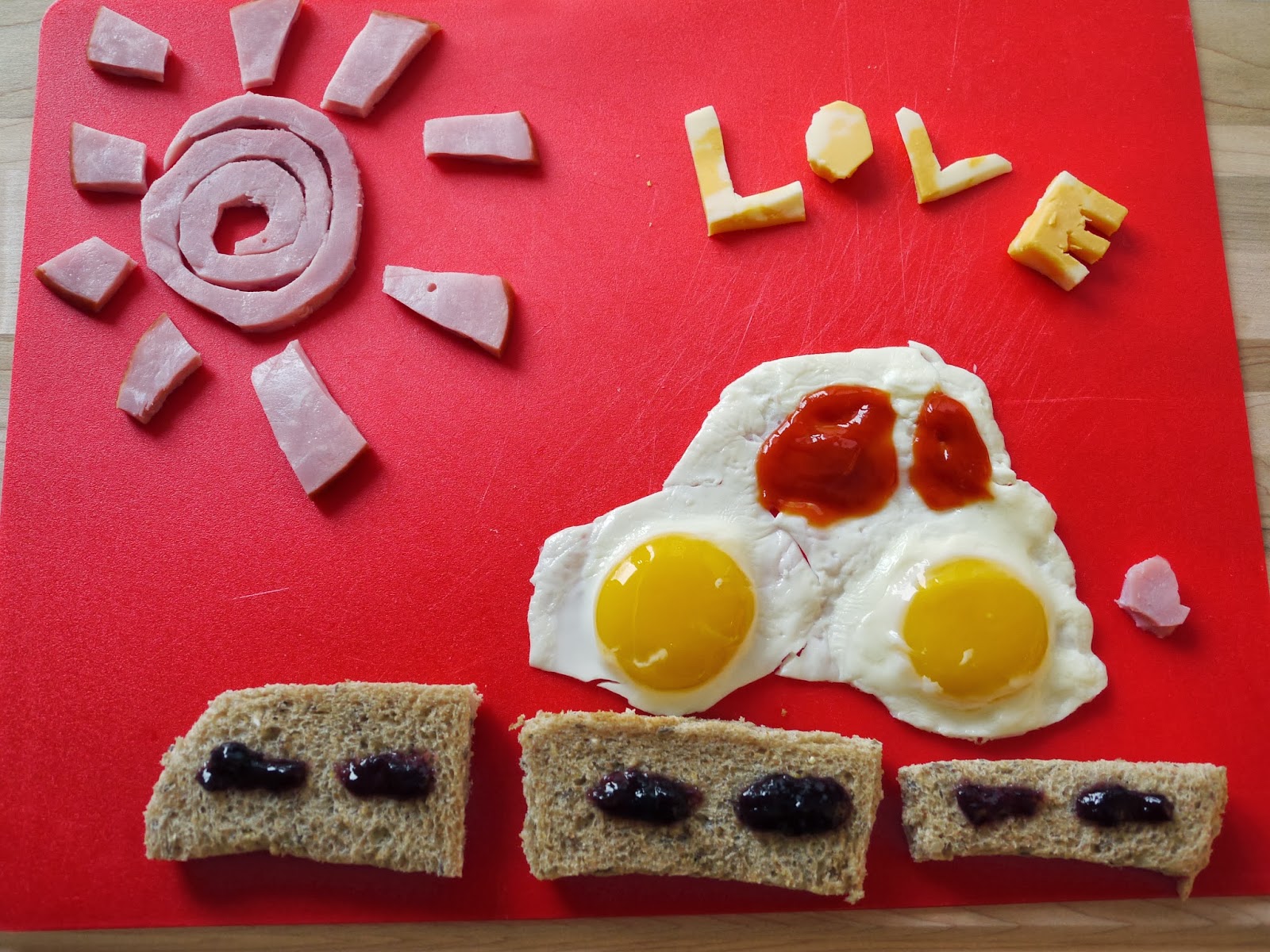 Miss Wong's Kitchen: Cute Eggs and Ham Breakfast for kids