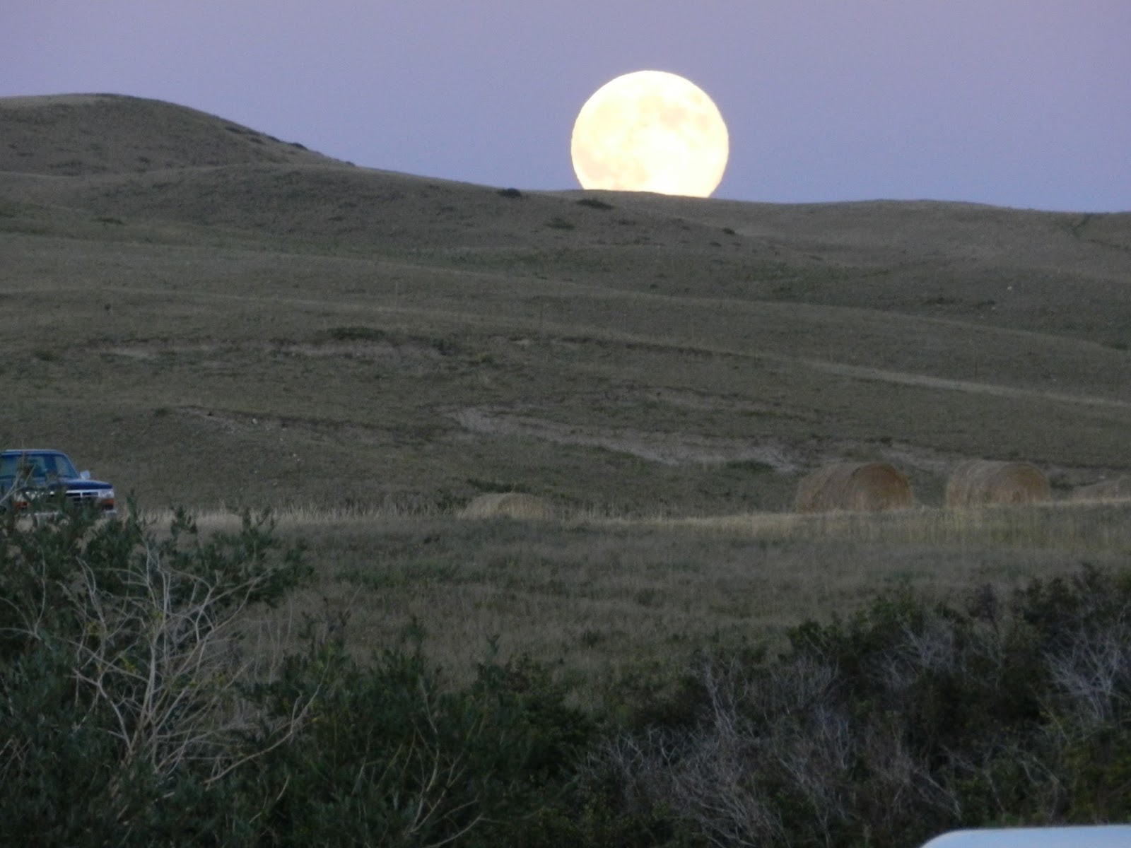 Along the Gradyent Moon Rise Over Montana