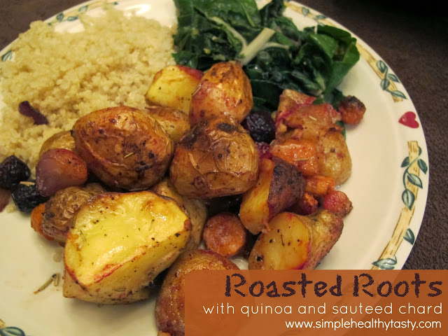 Roasted Root Vegetables with Sauteed Chard