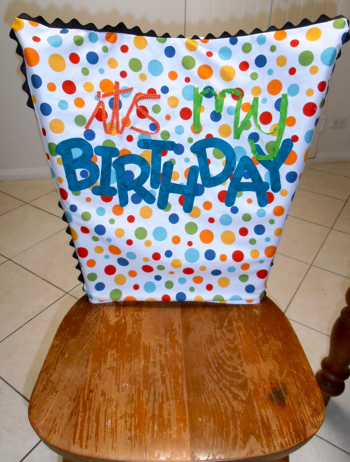 Giggleberry Creations! It's My Birthday chair cover!