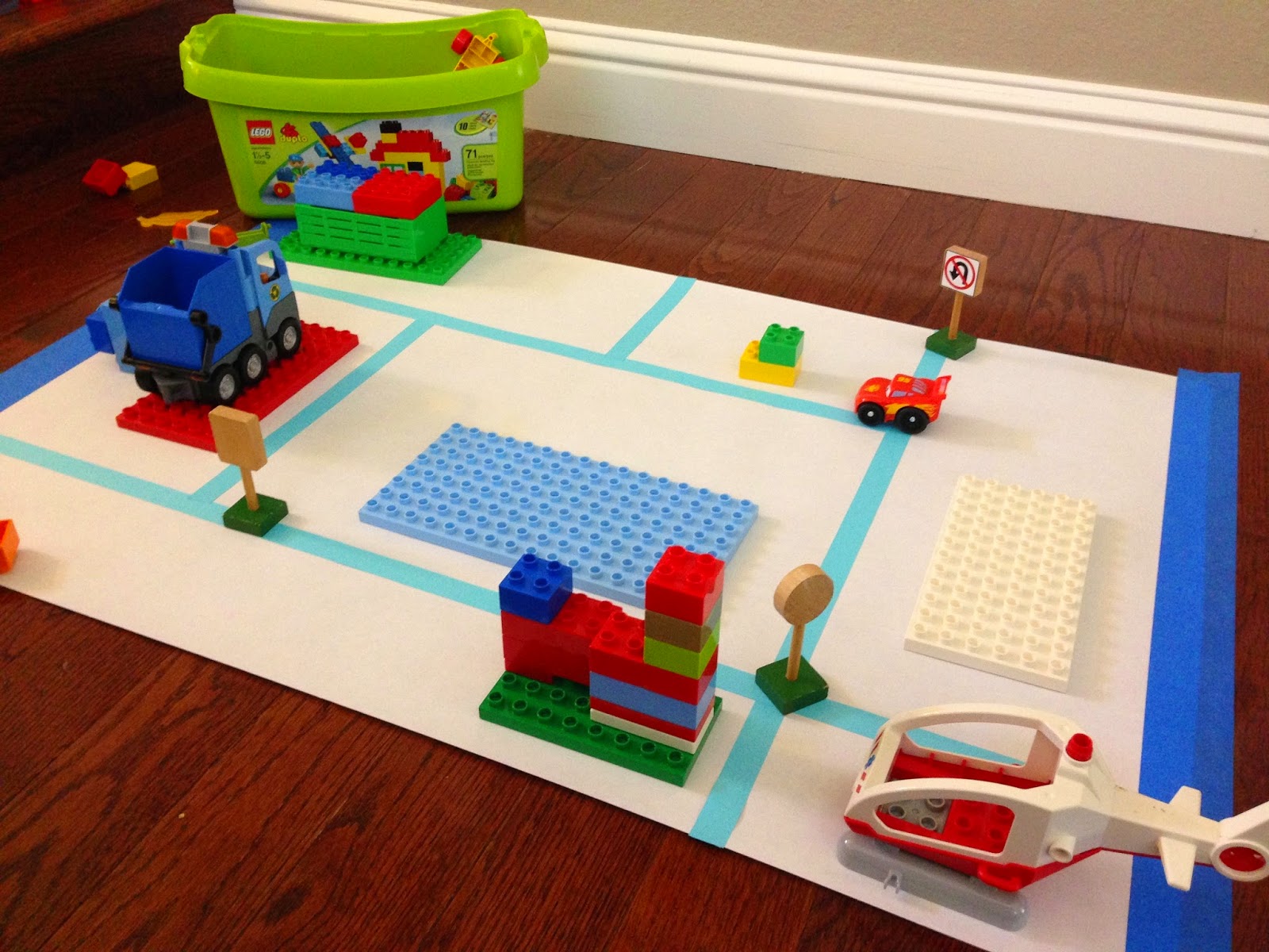 Toddler Approved! Tape Cities with LEGO