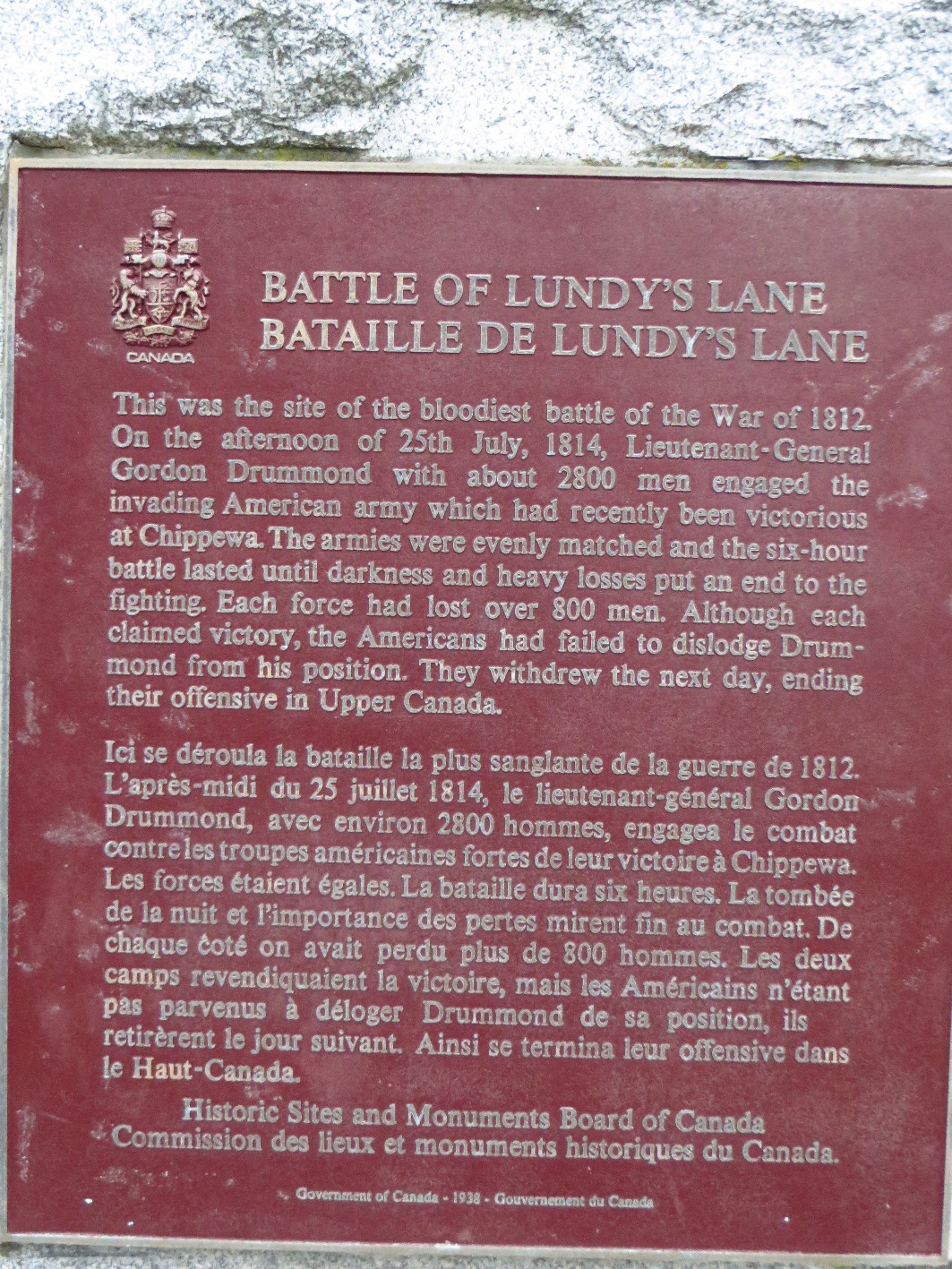 The World of Gord A Quick Tour of Lundy's Lane Battlefield